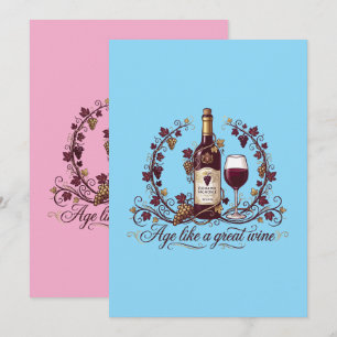 Altern wie ein großer Wein Elegante Vintage-Illust Einladung