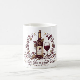 Altern wie ein großer Wein Elegante Vintage-Illust Kaffeetasse
