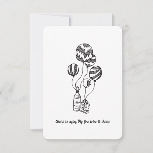 Altern wie feiner Wein - flache Geburtstagskarte (Vorderseite)