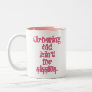 Altern wird nicht für Weicheier gemacht rosa Buchs Zweifarbige Tasse