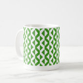 Alternate ZigZags - Avocado Grün und Weiß Kaffeetasse (Vorderseite Links)