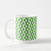 Alternate ZigZags - Avocado Grün und Weiß Kaffeetasse (Links)