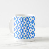 Alternate ZigZags - Baby Blue und White Kaffeetasse (Vorderseite Links)