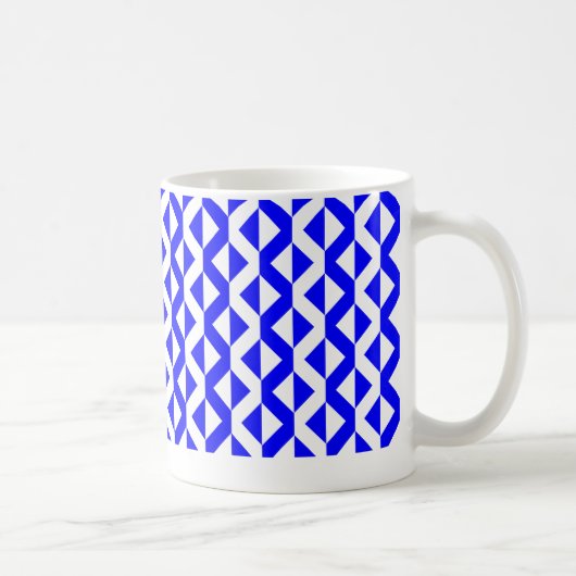 Alternate ZigZags - Blau und Weiß Kaffeetasse (Rechts)