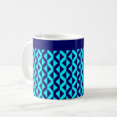 Alternate ZigZags - Cyan and Deep Navy Kaffeetasse (Vorderseite Links)