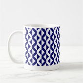 Alternate ZigZags - Deep Navy Blue und White Kaffeetasse (Links)