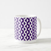 Alternate ZigZags - Deep Violet and White Kaffeetasse (VorderseiteRechts)