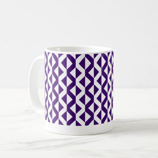 Alternate ZigZags - Deep Violet and White Kaffeetasse (Vorderseite Links)