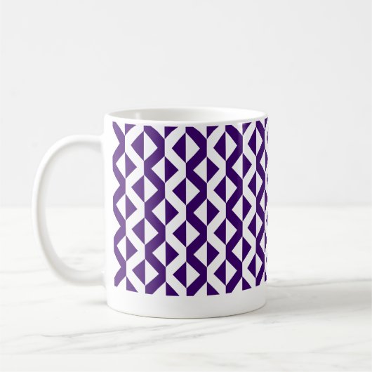 Alternate ZigZags - Deep Violet and White Kaffeetasse (Links)