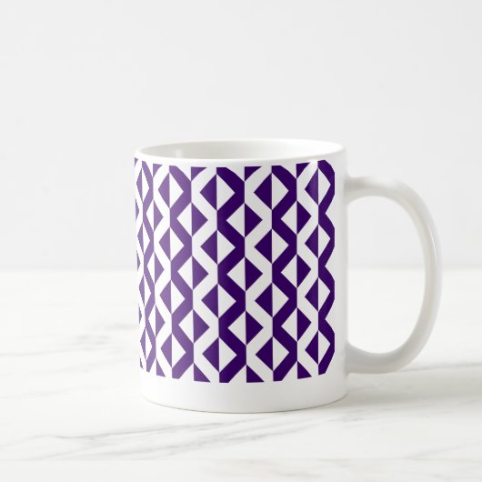 Alternate ZigZags - Deep Violet and White Kaffeetasse (Rechts)