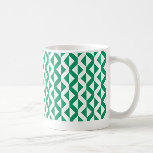 Alternate ZigZags - Kentucky Green und White Kaffeetasse (Rechts)