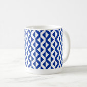 Alternate ZigZags - Navy Blue und White Kaffeetasse (VorderseiteRechts)
