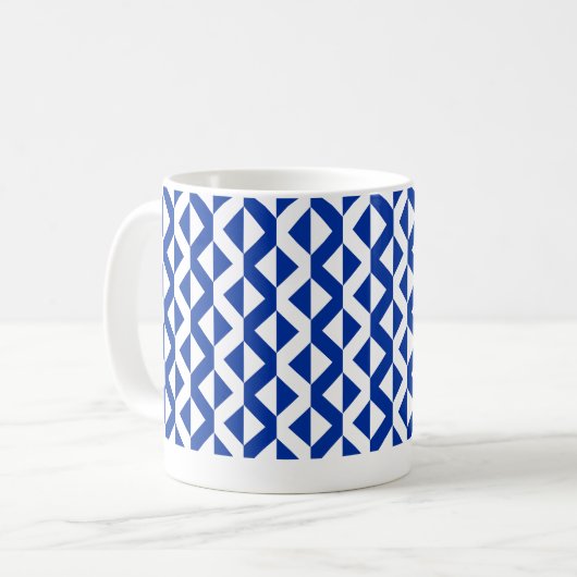 Alternate ZigZags - Navy Blue und White Kaffeetasse (Vorderseite Links)