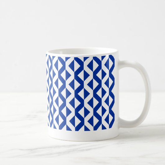 Alternate ZigZags - Navy Blue und White Kaffeetasse (Rechts)
