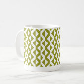 Alternate ZigZags - Olive Green und White Kaffeetasse (Vorderseite Links)