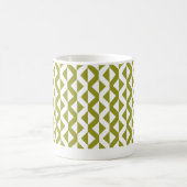 Alternate ZigZags - Olive Green und White Kaffeetasse (Mittel)