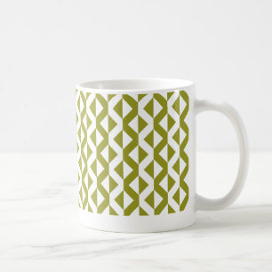 Alternate ZigZags - Olive Green und White Kaffeetasse