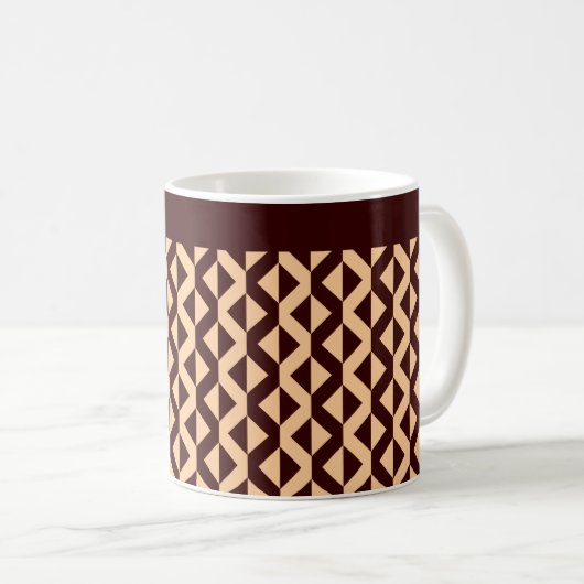 Alternate ZigZags - Sand und Walnut Kaffeetasse (VorderseiteRechts)
