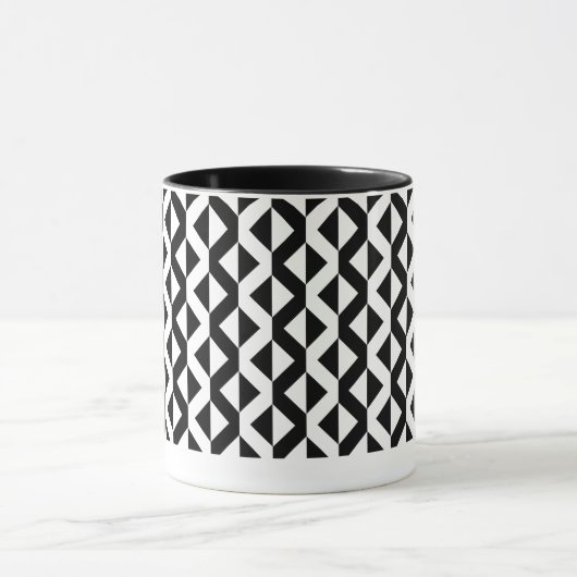 Alternate ZigZags - Schwarzweiß Tasse (Zentrum)