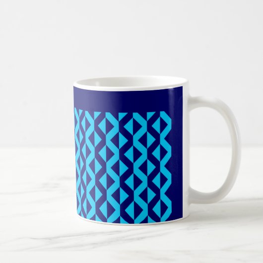 Alternate ZigZags - Sky Blue and Deep Navy Kaffeetasse (Rechts)