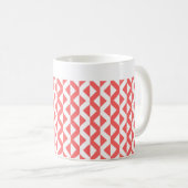 Alternate ZigZags - Tropisches Rosa und Weiß Kaffeetasse (VorderseiteRechts)