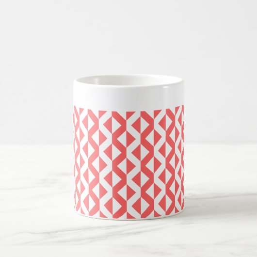Alternate ZigZags - Tropisches Rosa und Weiß Kaffeetasse (Mittel)