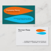 Alternativblätter - Orange und Sky Blue Visitenkarte (Vorne/Hinten)
