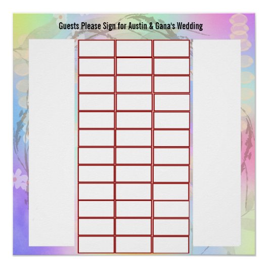 Alternative Design Gast Signature for Wedding Poster (Vorderseite)