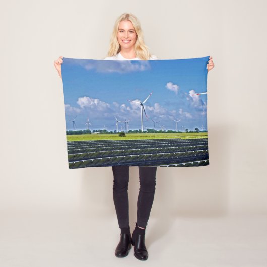 Alternative Energie - Solar- und Windenergie Fleecedecke (Beispiel)