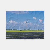 Alternative Energie - Solar- und Windenergie Fleecedecke (Vorderseite (Horizontal))