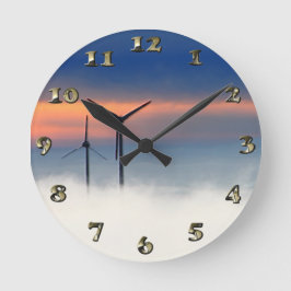 Alternative Energie - Windenergie in den Wolken -  Runde Wanduhr
