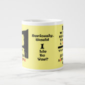 Alternative Fakten mit langer Nase, die die Jumbo- Jumbo-Tasse (Vorderseite)