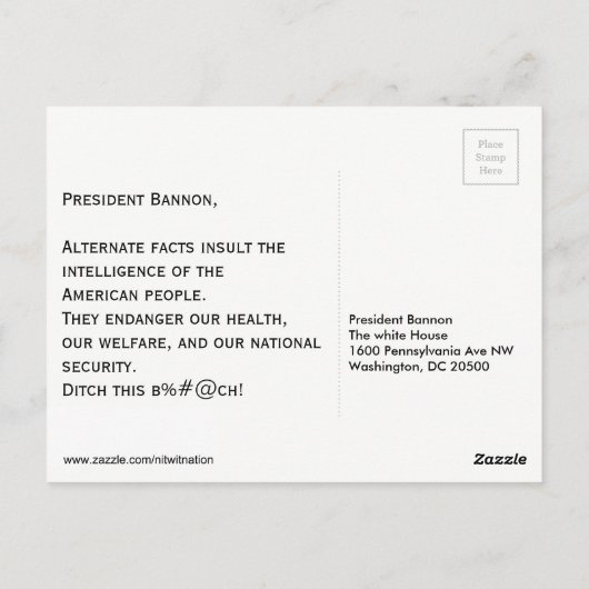 Alternative Fakten Postkarten für den Präsidenten (Rückseite)