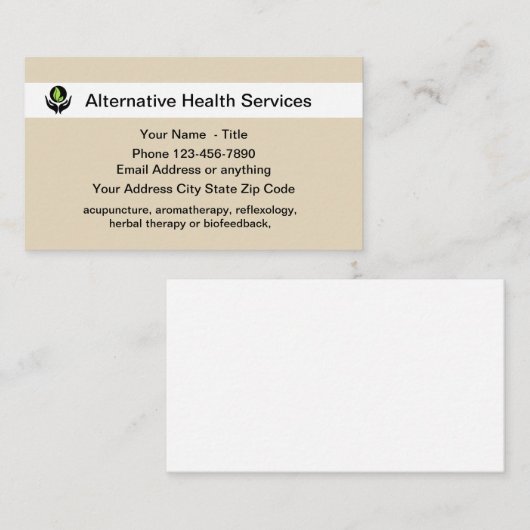 Alternative Gesundheitsdienste Visitenkarte (Vorne/Hinten)