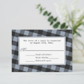 Alternative Gingham Bicycle Wedding Reply Cards RSVP Karte (Stehend Vorderseite)