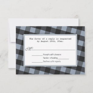 Alternative Gingham Bicycle Wedding Reply Cards RSVP Karte