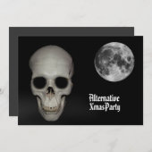 Alternative Gothic Skull Weihnachten Einladung (Vorne/Hinten)