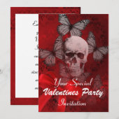 Alternative Gotische Schädelvalentine Party Einladung (Vorne/Hinten)