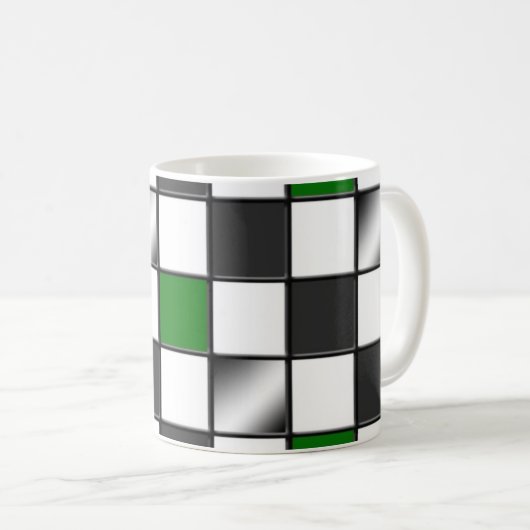 Alternative grüne Checkered Tasse (VorderseiteRechts)