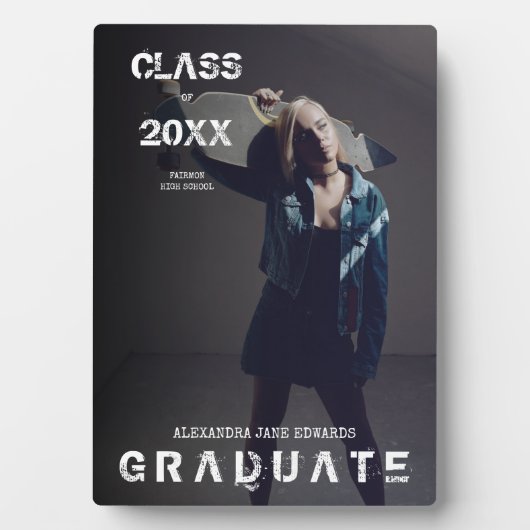 Alternative Grunge Abschluss Design Fotoplatte (Vorderseite)