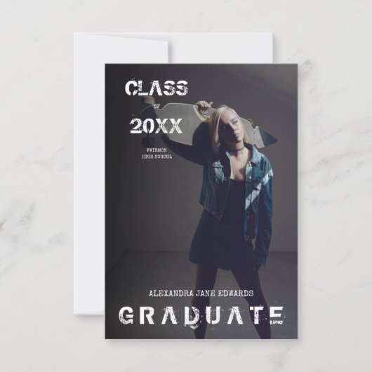 Alternative Grunge Graduation invitation Design (Vorderseite)