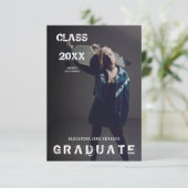 Alternative Grunge Graduation invitation Design (Stehend Vorderseite)