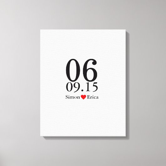 Alternative Hochzeit Gästebuch Signierleinwand Dat (Vorderseite)