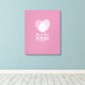 Alternative Hochzeitsgast-Fingerabdruck-Herz Leinwanddruck (Insitu (Holzboden))