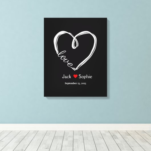 Alternative Hochzeitsgast-Gästebuch mit unendliche Leinwanddruck (Insitu (Holzboden))