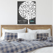 Alternative Hochzeitsgast-Herzbaum aquamarin Leinwanddruck (Insitu (Schlafzimmer))