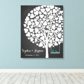 Alternative Hochzeitsgast-Herzbaum aquamarin Leinwanddruck (Insitu (Holzboden))