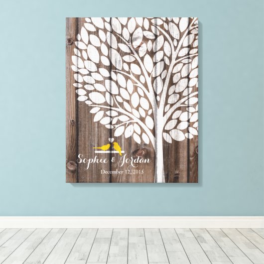 Alternative Hochzeitsgast-Herzengelb Leinwanddruck (Insitu (Holzboden))