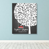 Alternative HochzeitsgastBuchherz rot Leinwanddruck (Insitu (Holzboden))