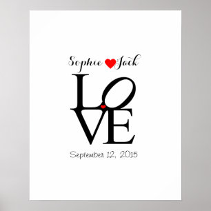 Alternative Hochzeitsreisebuch LIEBE wählen Farbe Poster